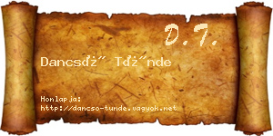Dancsó Tünde névjegykártya